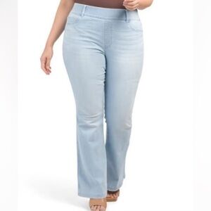 SPANX Retro Light Wash Stretch Flare Jeans Light Blue Denim Stretchy 2X 2 Casual
